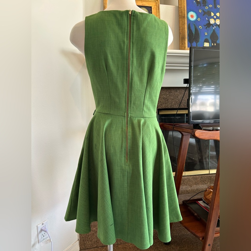 CLOSET Green Midi Flounce Dress, Size 10 - Picture 3 of 6